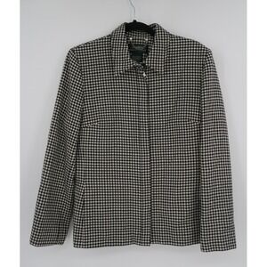 Lauren Ralph Lauren Houndstooth Wool Blend‎ Blazer Jacket Women's Classic